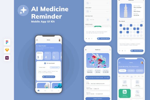 AI Medicine Reminder Mobile App UI Kit: Accelerating Health Tech Design
