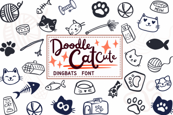 Doodle Cat Cute: Elevating Design with Whimsical Feline Typography