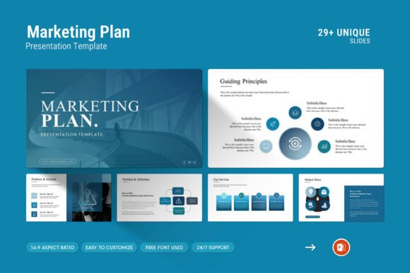 Elevating Business Strategy with a Marketing Plan PowerPoint Template