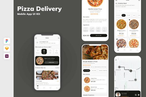 Evaluating the Pizza Delivery Mobile App UI Kit for Modern Design Workflows
