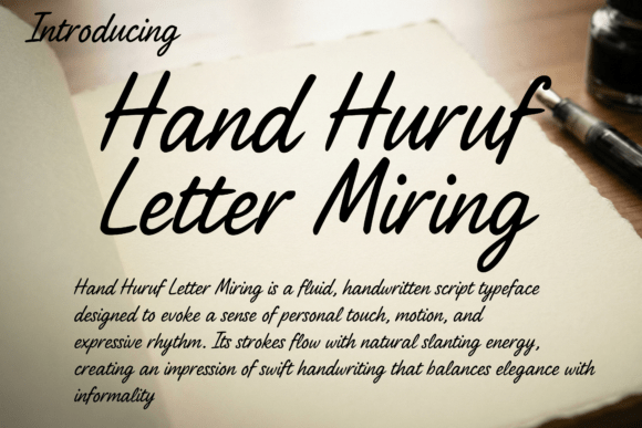 Hand Huruf Letter Miring: Fluid Script Design