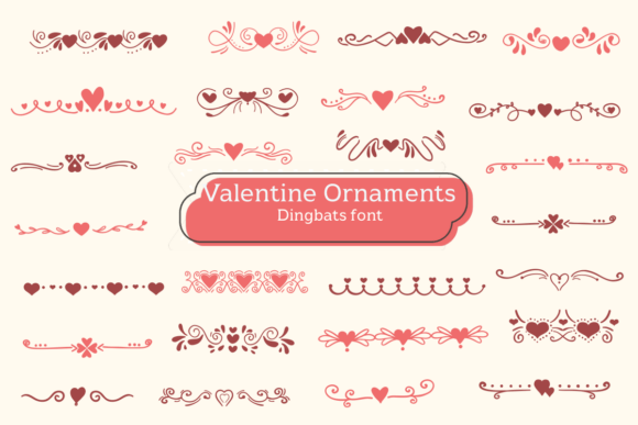 Valentine Ornaments: Elevating Design with Hand-Drawn Typography