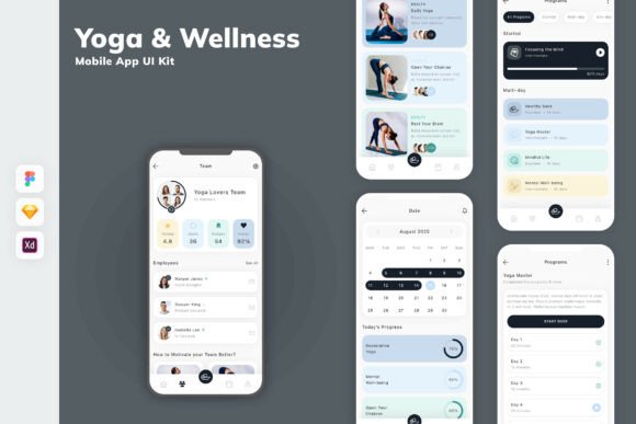 Yoga Wellness App UI Kit: Design with Ease